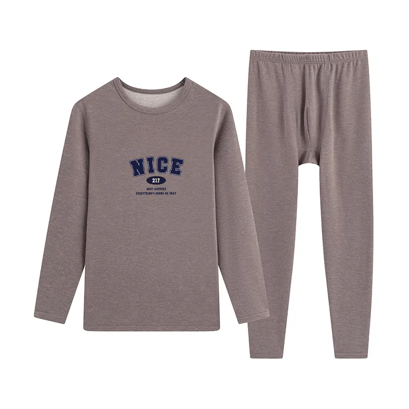 贴身领域 青少年内衣羊绒蚕丝德绒秋衣秋裤打底秋线衣线裤冬季保暖套装 男款