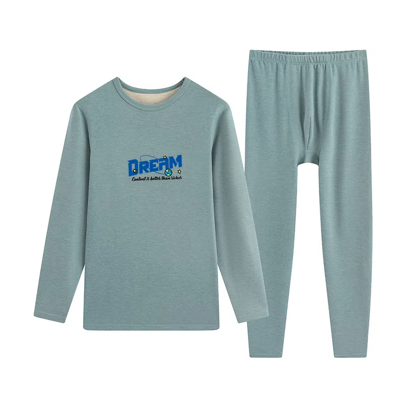 贴身领域 青少年内衣羊绒蚕丝德绒秋衣秋裤打底秋线衣线裤冬季保暖套装 男款