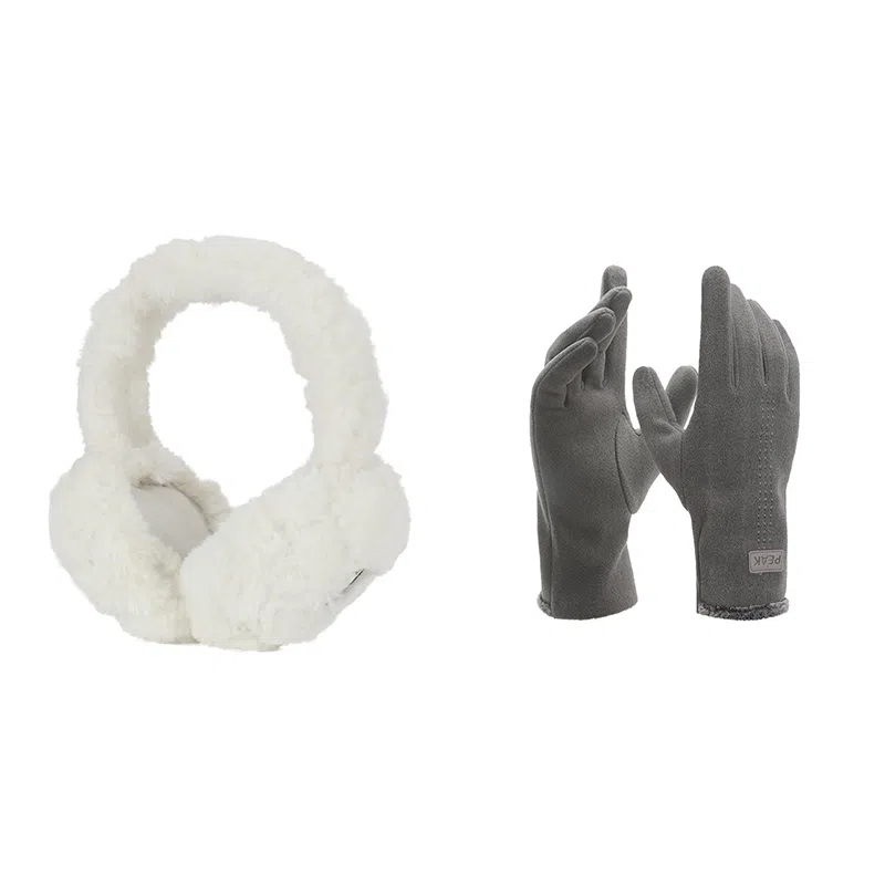 匹克 秋冬季保暖套装户外出行防寒加厚加绒可触屏 聚酯纤维/氨纶 绒线手套 男女同款情侣款