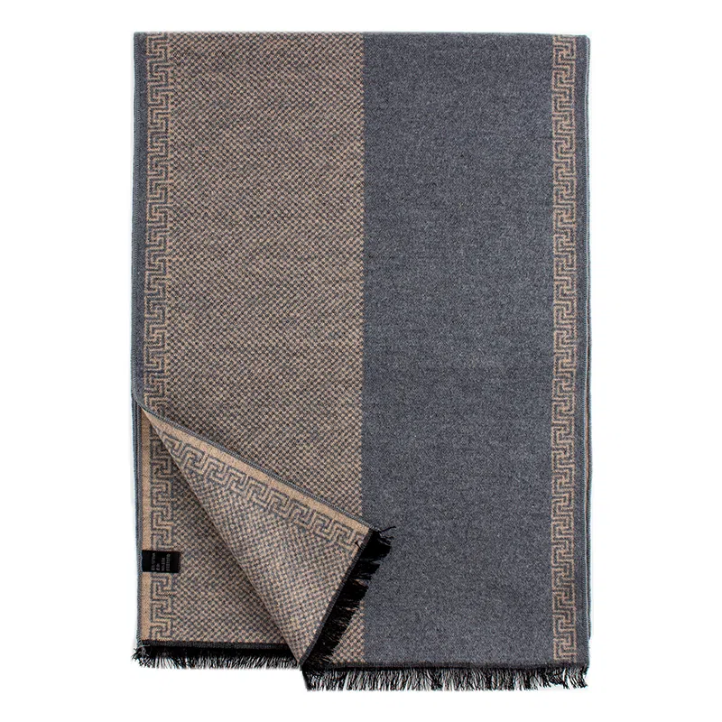 上海故事 敦和风雅 柔软舒适结构紧密 毛边流苏设计 绒线围巾 男款