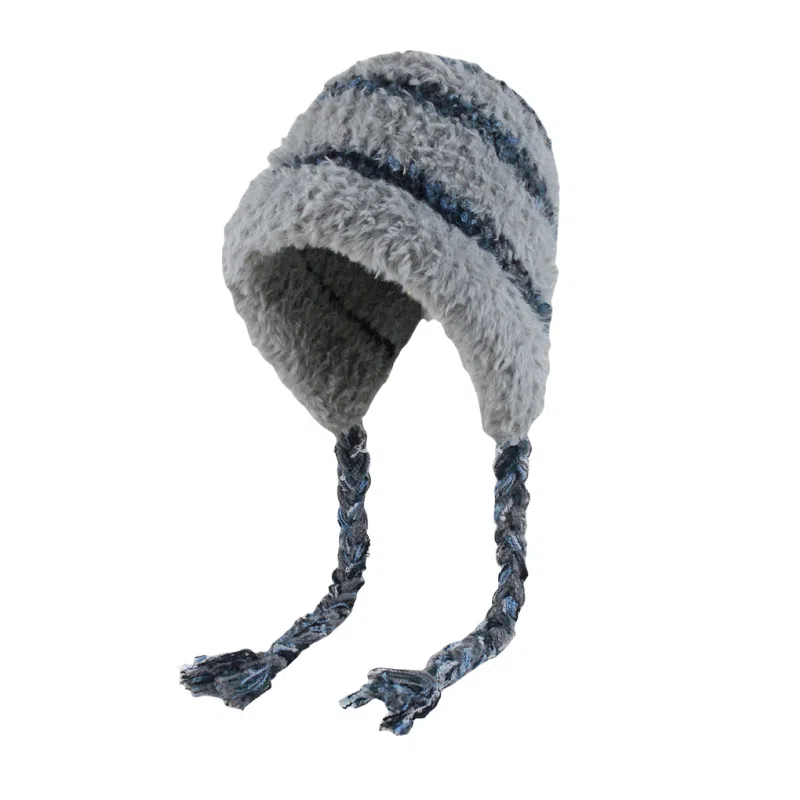 北极绒 大头围毛绒绒巨显脸小护耳帽秋冬加厚保暖可爱防寒雷锋帽百搭针织 聚酯纤维 绒线帽 男女同款情侣款