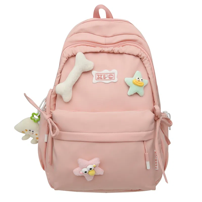 垣途者 日系可爱少女书包初高中大学生学院风背包 尼龙 双肩包 女款 粉色白色黑色紫色黄色绿色