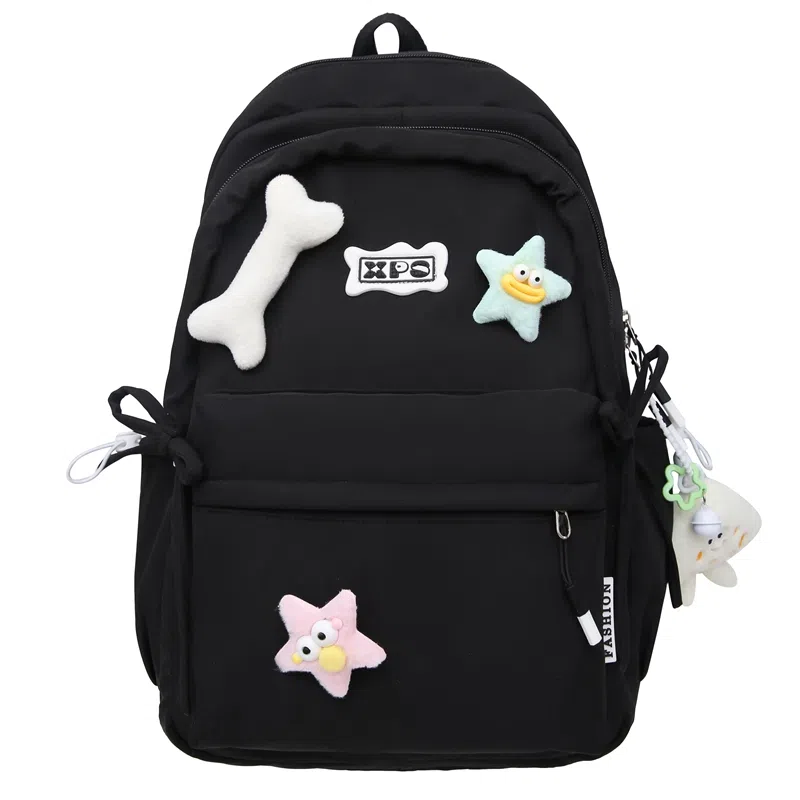 垣途者 日系可爱少女书包初高中大学生学院风背包 尼龙 双肩包 女款 粉色白色黑色紫色黄色绿色