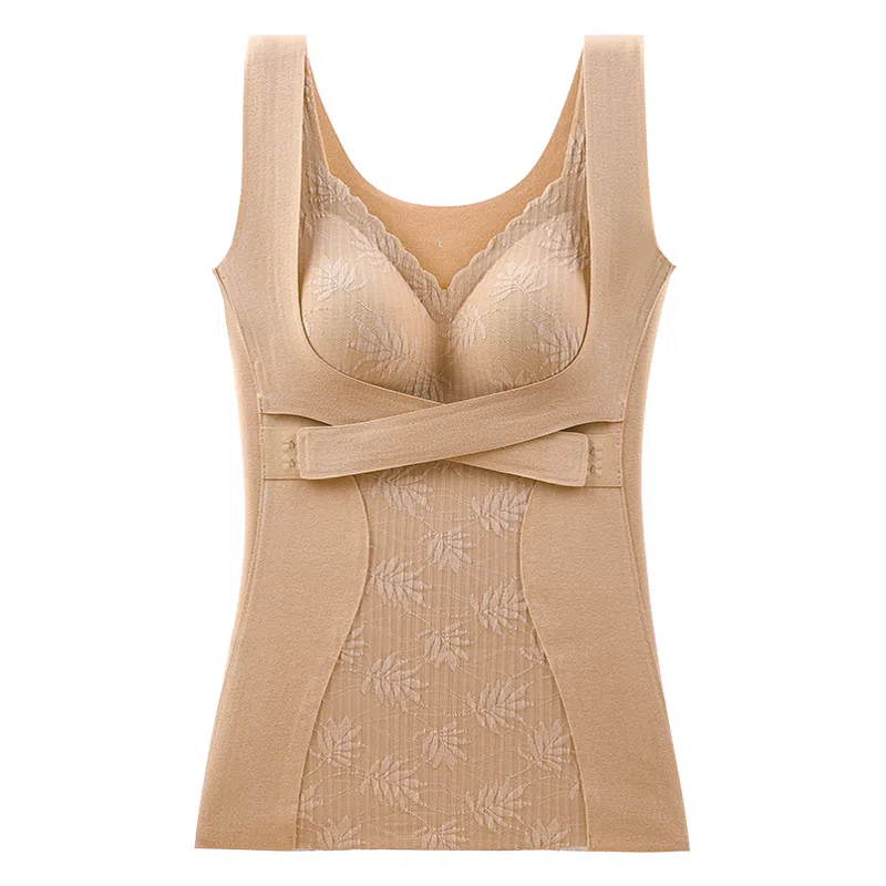 欧迪芬 暖宫舒适性感蕾丝免穿发热升温塑身显瘦亲肤保暖上装 女款