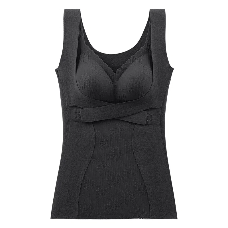 欧迪芬 暖宫舒适性感蕾丝免穿发热升温塑身显瘦亲肤保暖上装 女款