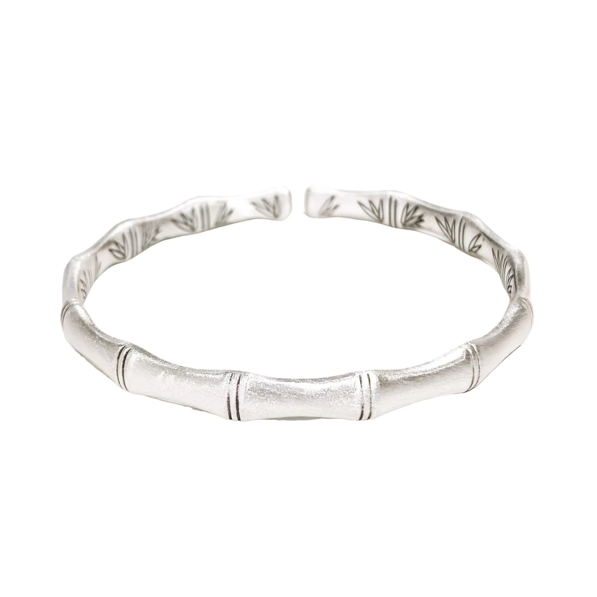 阡陌 磨砂竹节开口镯 新中式国风竹节镯 气质优雅文艺 事业学业节节高升#好运 男友女友节日礼盒 合金 手镯 男女同款情侣款