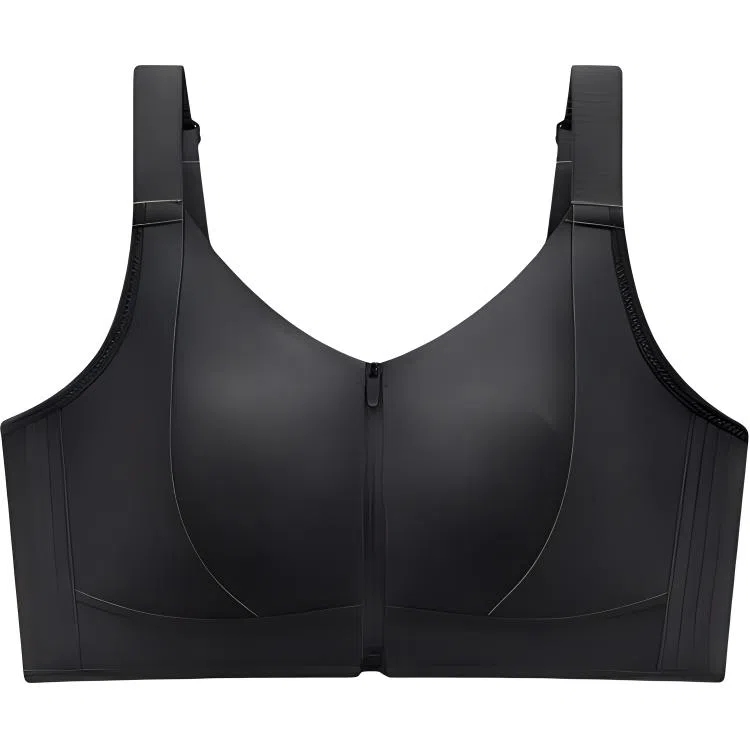 润微 大胸显小前拉链易穿脱塑胸无钢圈无痕运动防震文胸 女款 组合装