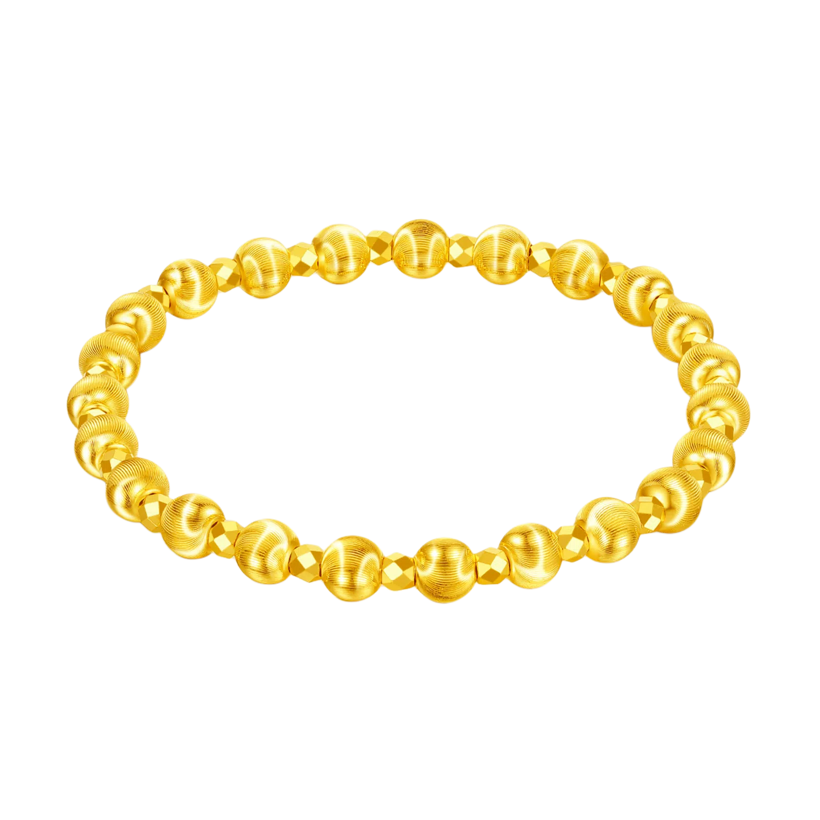 潮宏基 猫眼珠蹦迪珠 手饰大版 时尚简约优雅百搭通勤#好运 足金 按克计价 黄金手串 女款