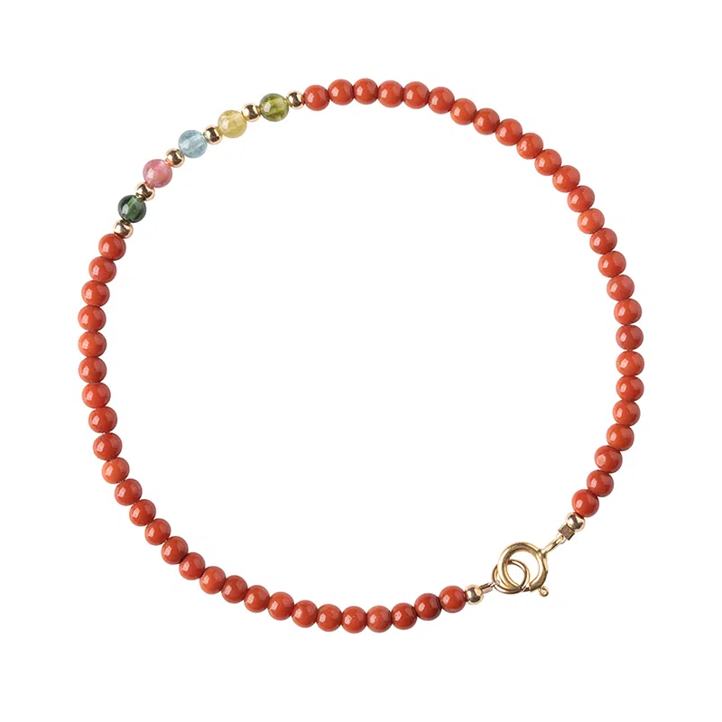 龙弗 【好运降临】财源广进五行幸运转运珠多财多亿古典雅致新中式温婉贵气复古经典精致高级感好运红色 南红 手链 女款