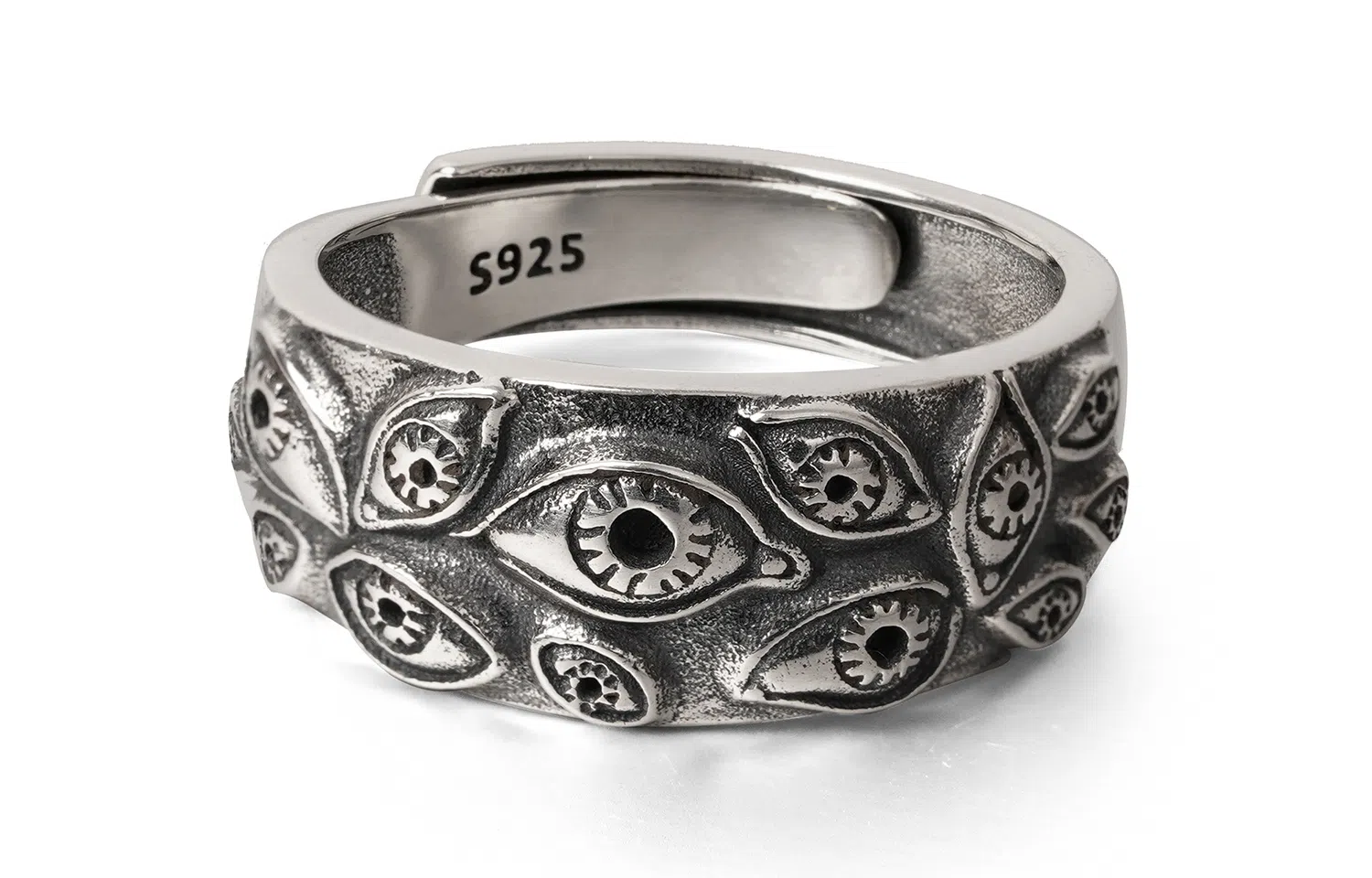 OWNREWARDS Demon Eye Silver Ring