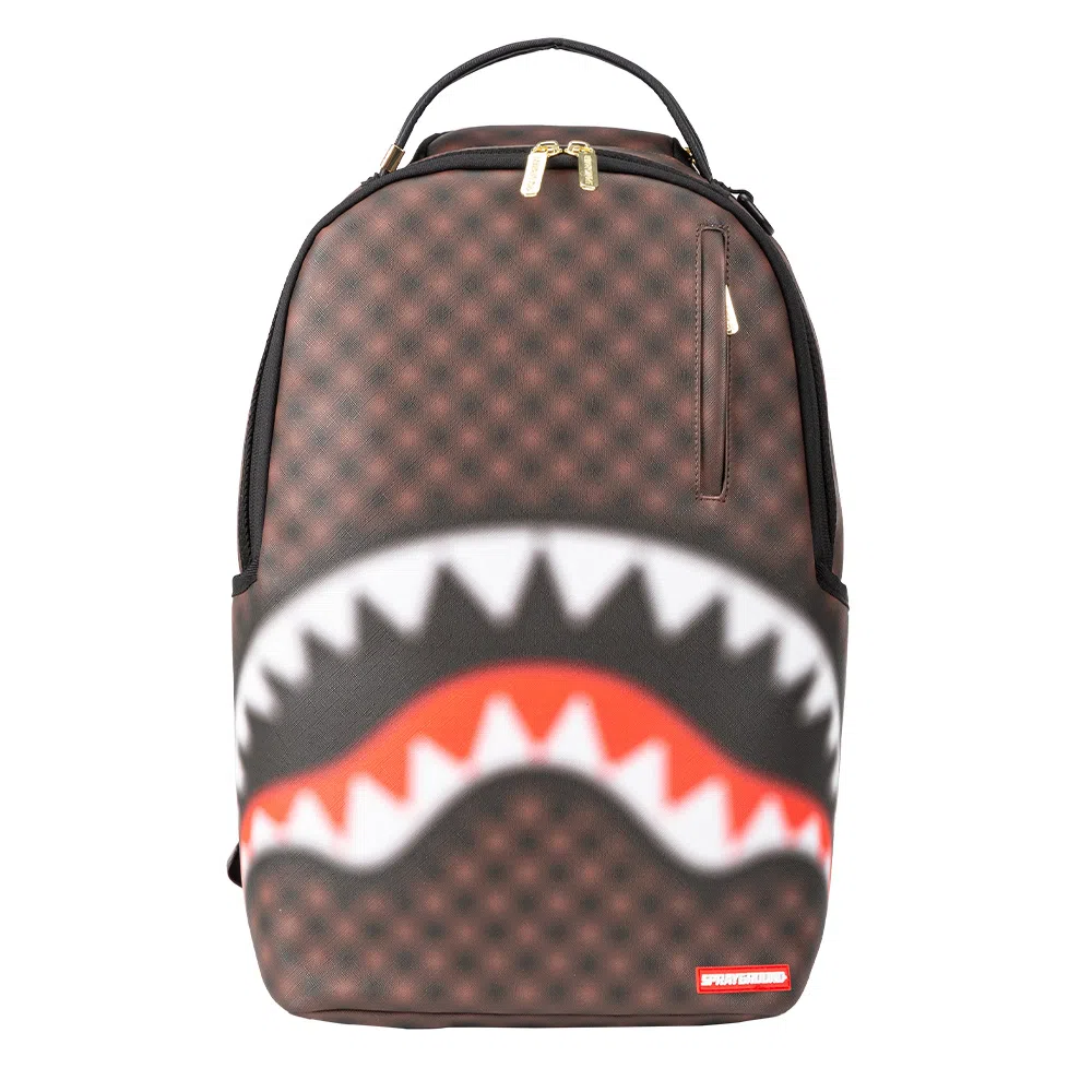 SPRAYGROUND Checkerboard Shark Mouth Backpack Brown