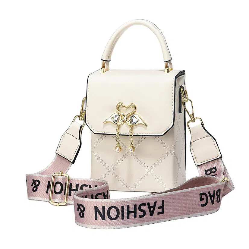 威蒙 洋气日常百搭可爱盐系单肩斜挎包 人造革 手机包 女款 白色/黑色/卡其/粉色/绿色