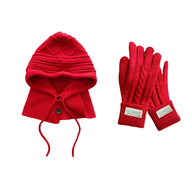 北极绒 毛线针织巴拉克拉法帽围脖一体秋冬天护颈保暖时髦二合一两件套 腈纶 绒线帽 男女同款情侣款