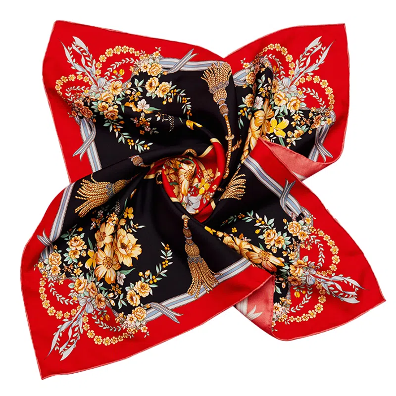 故宫联名 上海故事 方巾双面同色印花垂坠顺滑柔软亲肤纯手工卷边工艺礼盒包装 桑蚕丝 丝巾 女款