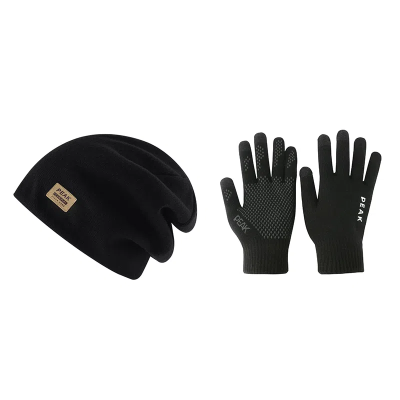 匹克 秋冬季保暖护耳潮流嘻哈风堆堆帽 聚酯纤维 绒线帽 男女同款情侣款