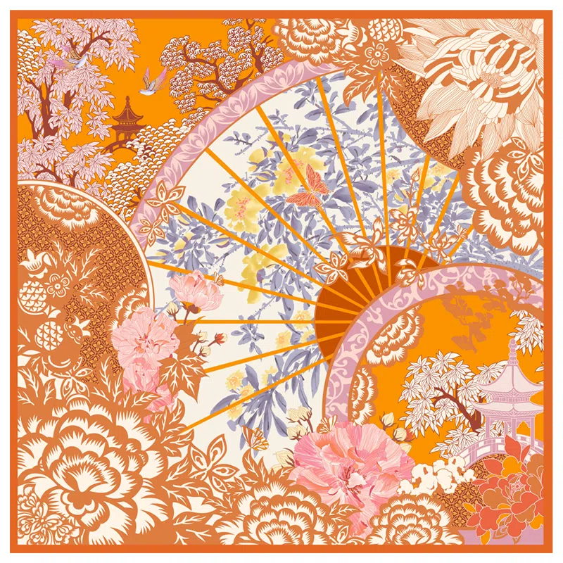 故宫联名 上海故事 大方巾双面印花柔滑细腻轻盈透气礼盒包装 丝巾 女款