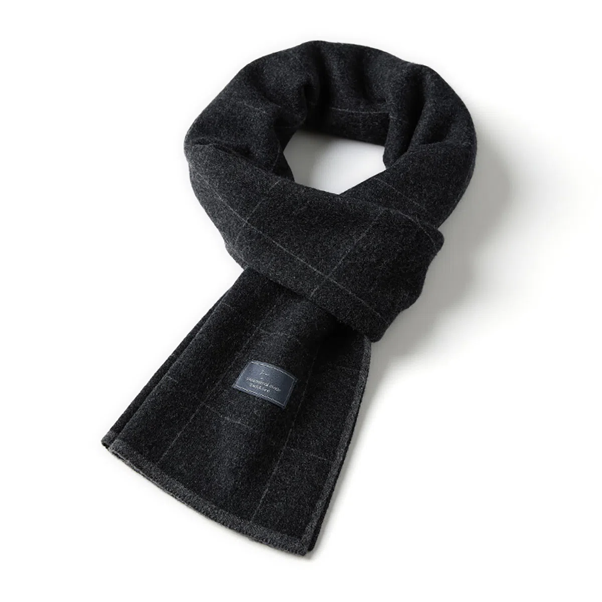 玖慕 纯羊毛秋冬新高级感撞色格子百搭保暖礼盒装 绒线围巾 男款