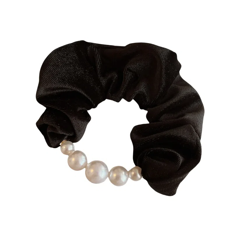 丹琴 丝绒大肠发圈 高级感高马尾扎头发绳仿珍珠款丸子头头饰 布艺 头绳 女款