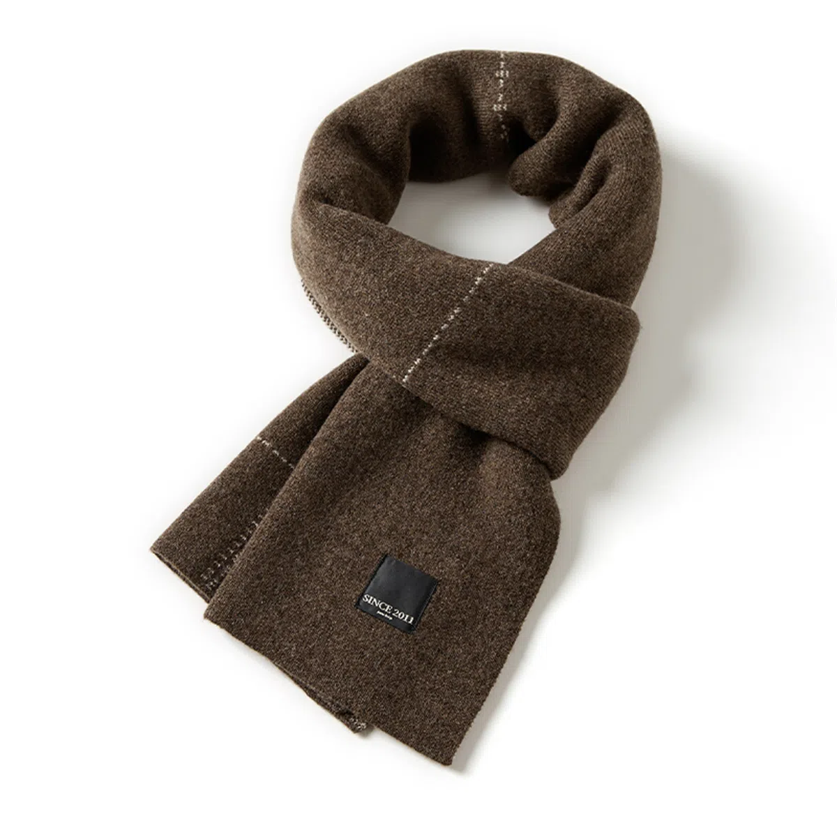 玖慕 秋冬季厚保暖送礼爸爸男朋友高档礼盒 绒线围巾 男款