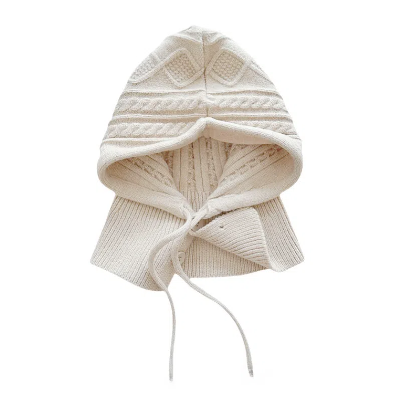 北极绒 毛线针织巴拉克拉法帽围脖一体秋冬天护颈保暖时髦二合一两件套 腈纶 绒线帽 男女同款情侣款