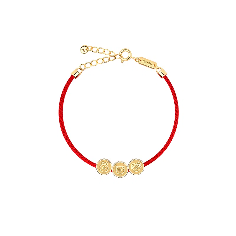 灰鱼 十二生肖三合生肖原创小众新中式国潮古风太岁蛇年本命年简约高级感个性手工编织绳手绳串珠子好运 红绳 手链 男女同款情侣款