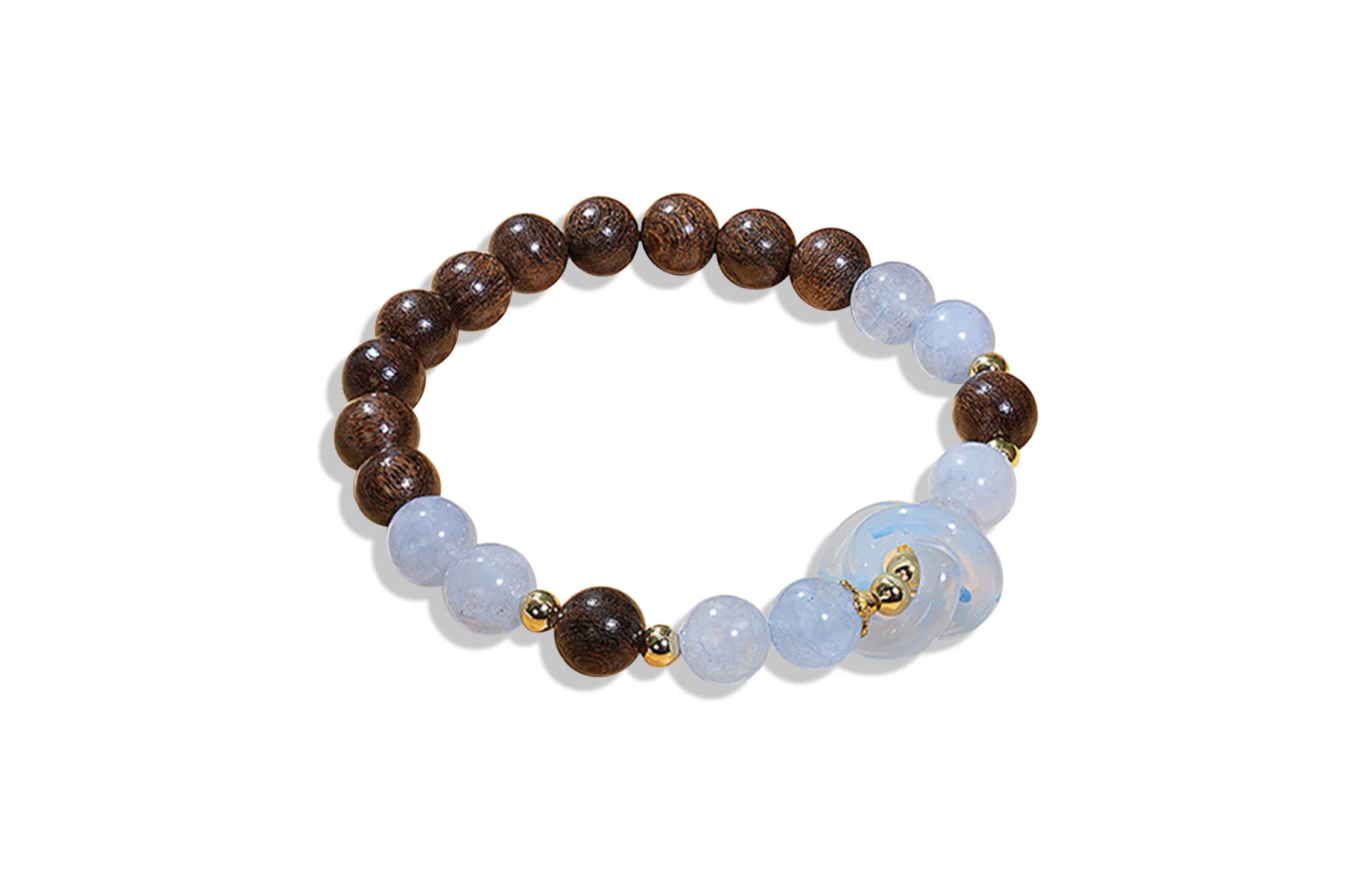 金瑞邦 【赠线香】新中式国潮 简单百搭 显白精致 小众设计 高级感 文玩 平安扣 水逆退散 金丝檀木 手串 男女同款情侣款