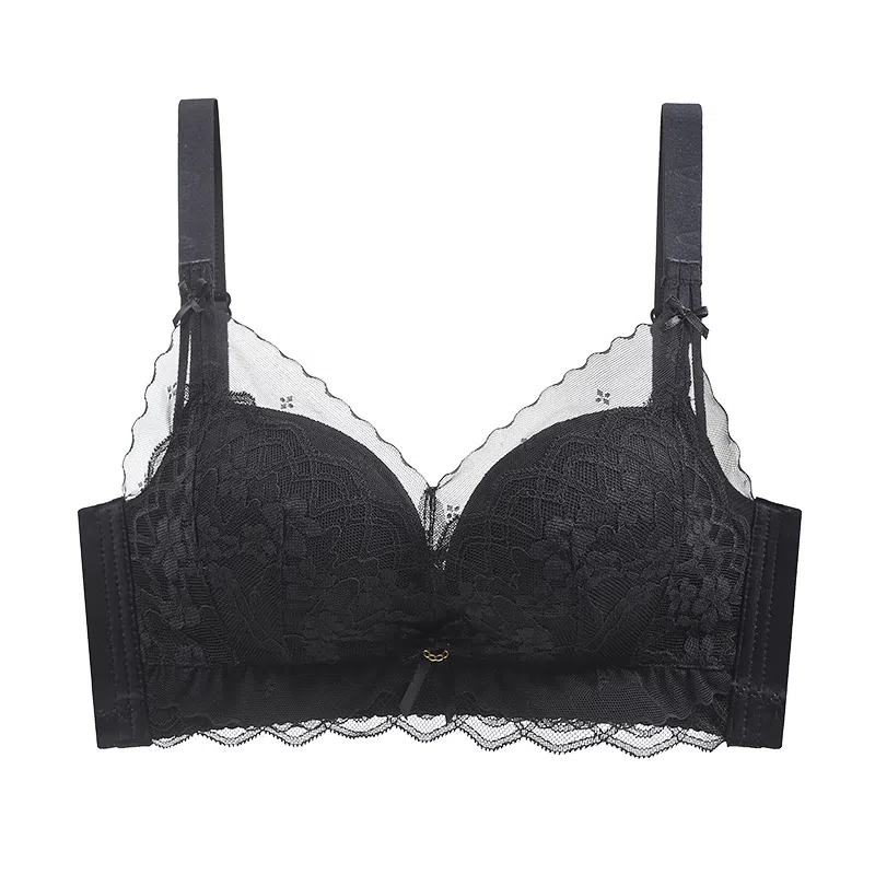 欧迪芬 舒适小胸聚拢显大无钢圈侧收收副乳防下垂性感蕾丝文胸 女款