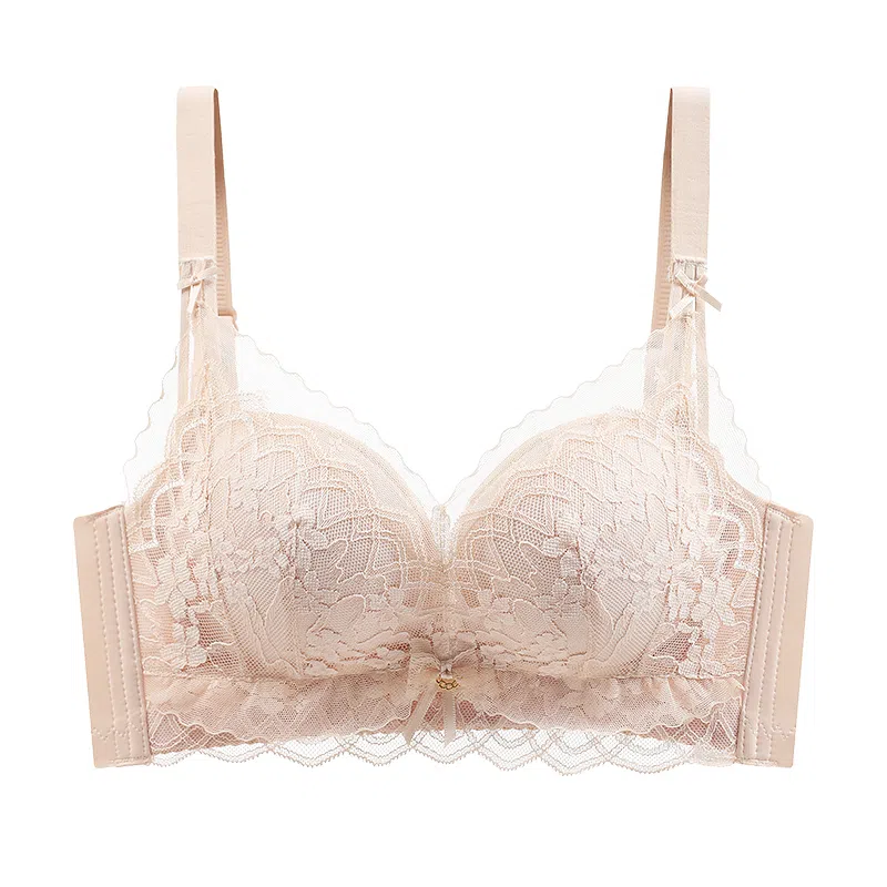 欧迪芬 舒适小胸聚拢显大无钢圈侧收收副乳防下垂性感蕾丝文胸 女款