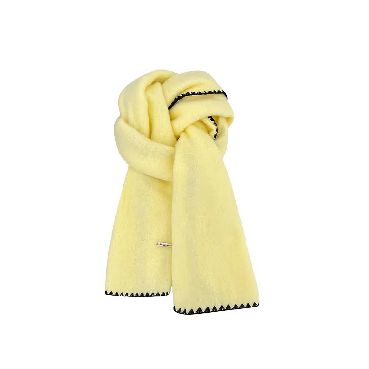 浪莎 超软糯锁边含羊毛围巾女生冬季纯色加厚保暖百搭韩系氛围感围脖护颈披肩 男女同款情侣款 礼盒装 绒线围巾 男女同款情侣款