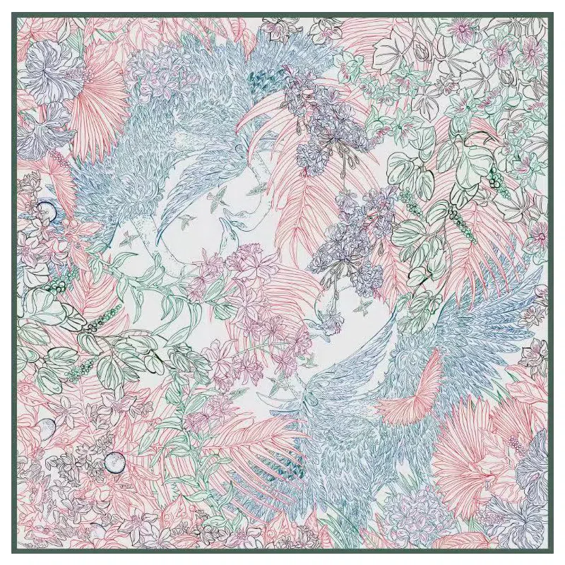 上海故事 双面提花中方巾保暖蓄热轻盈滑爽光泽柔和舒适透气抗皱耐磨多色选择礼盒包装 绵羊毛 丝巾 女款