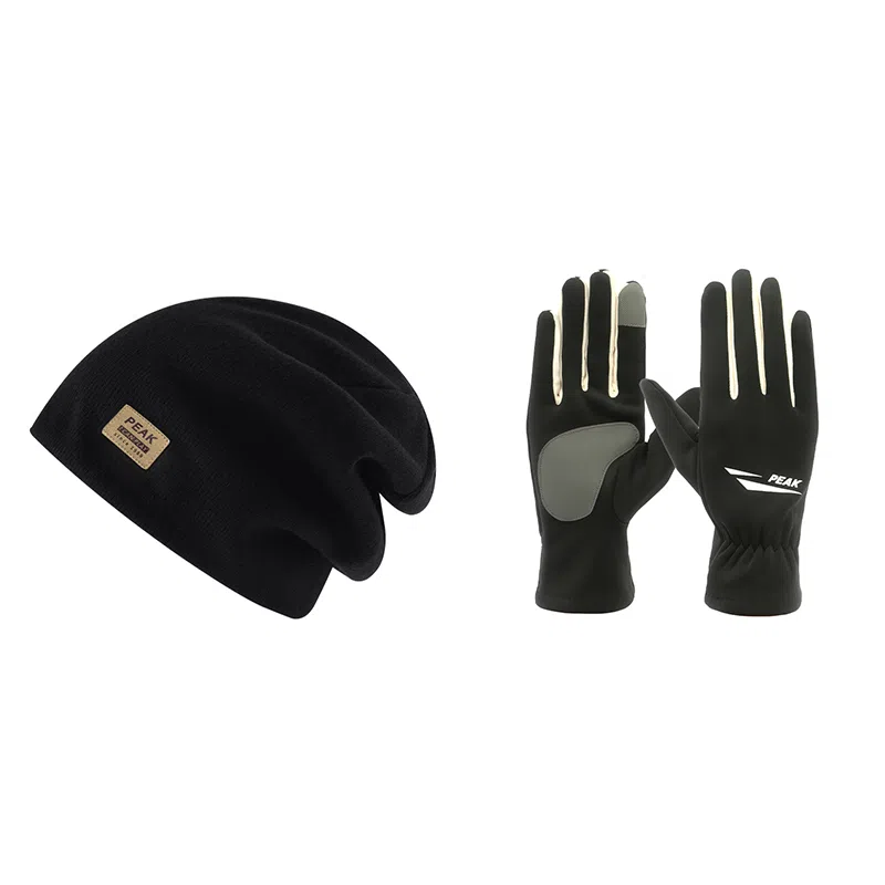 匹克 秋冬季保暖护耳潮流嘻哈风堆堆帽户外出行防寒 聚酯纤维 绒线帽 男女同款情侣款