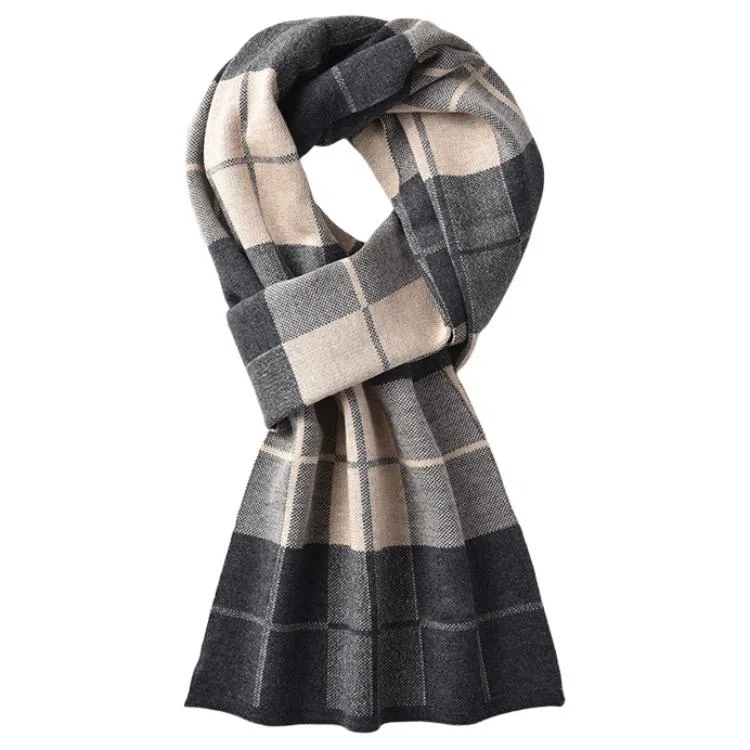 【礼赠保暖佳品】 啄木鸟 【精装】时尚百搭英伦风围脖秋冬季加厚保暖防寒含羊毛针织 围巾 男女同款情侣款