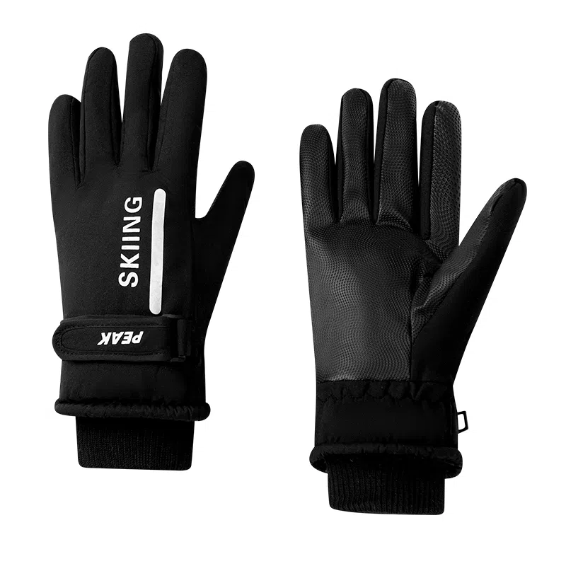 匹克 冬季防寒保暖户外骑行滑雪跑步加绒加厚防泼水可触屏 聚酯纤维 运动手套 男女同款情侣款