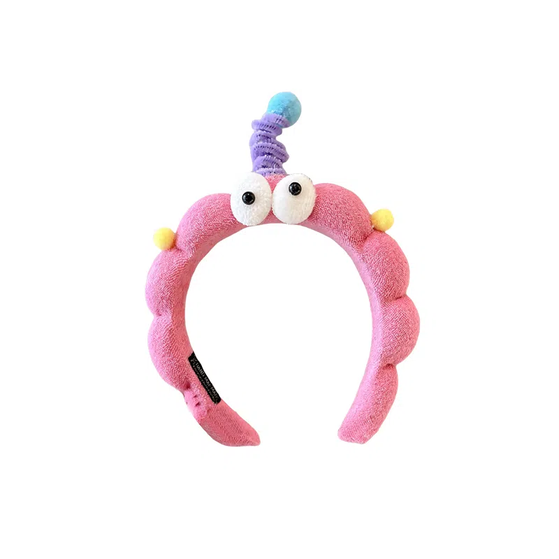 水中玉 可爱趣味扭扭棒大眼仔发捆压发发卡高颅顶防滑洗脸头箍头饰 布艺 发箍 女款