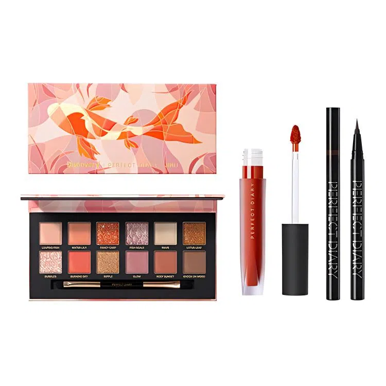 完美日记 锦鲤少女妆三件套 眼影盘丝绒口红 易上色氛围感妆容 锦鲤少女妆