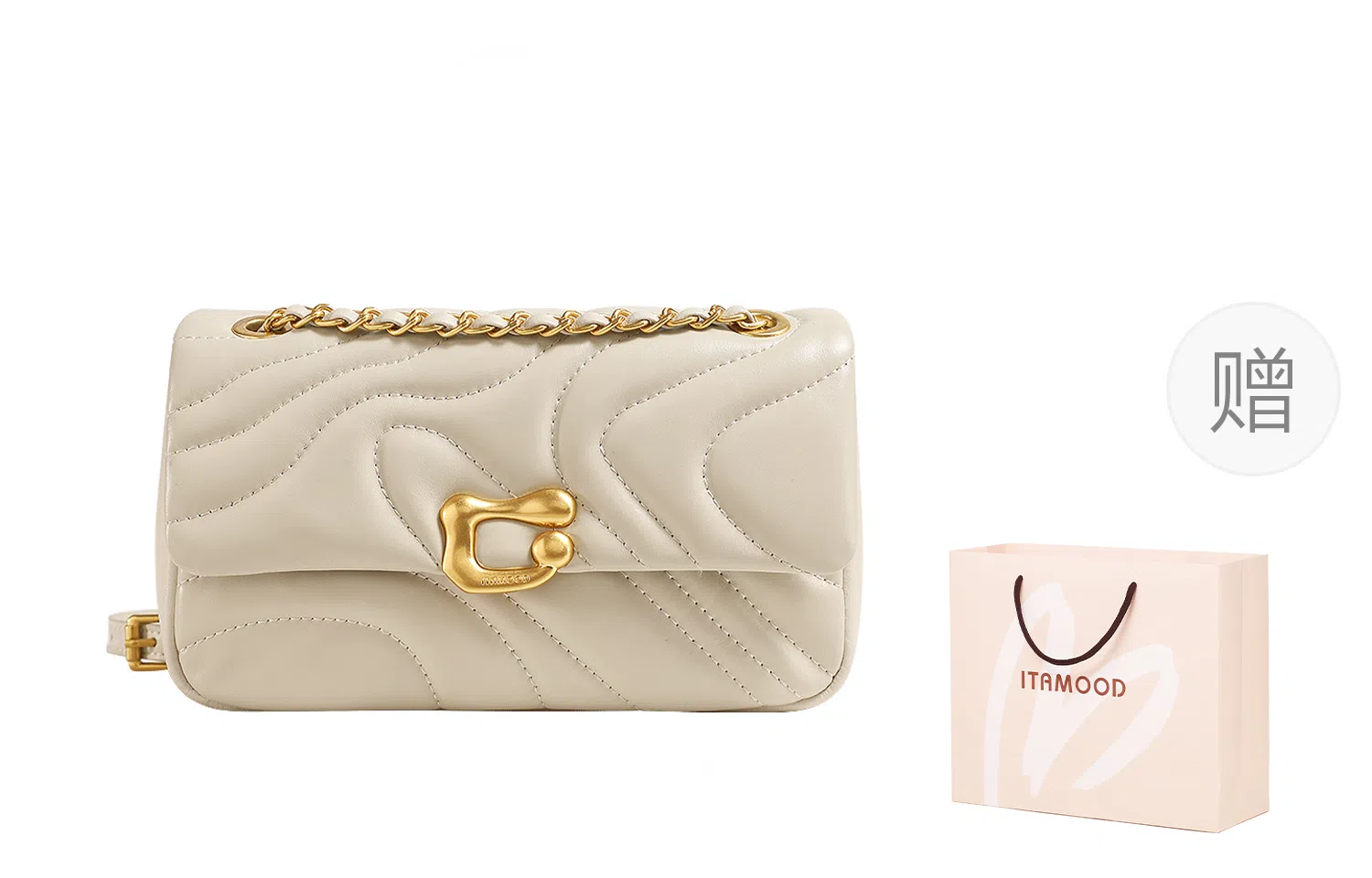 Miaodi Chain Shoulder Bag White