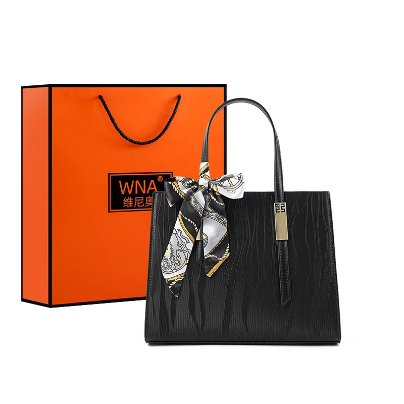 维尼奥 大容量高级感质感小众通勤包百搭 合成革 妈妈手提包单肩斜挎 常规 女款 黑色/蓝色/红色