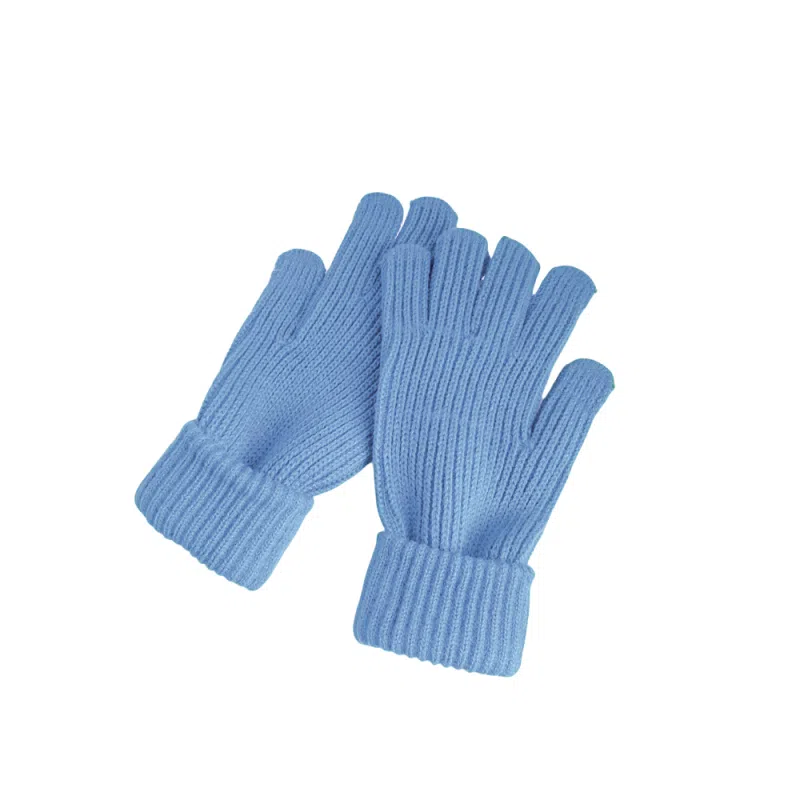 北极绒 韩国克莱因蓝毛线针织可爱冬季加厚保暖可触屏露手指头分指骑车百搭潮流 聚酯纤维 绒线手套 男女同款情侣款