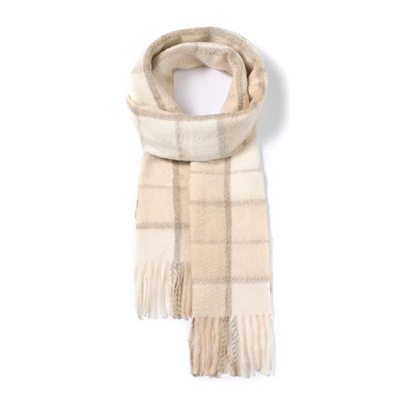 啄木鸟 绵羊毛清新甜美显肤白氛围感秋冬季圈圈纱加绒加厚高级感小香风百搭流苏 绒线围巾 女款