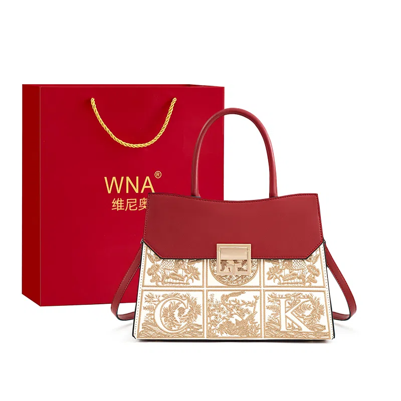 Vineo Peony Embroidery Handbag