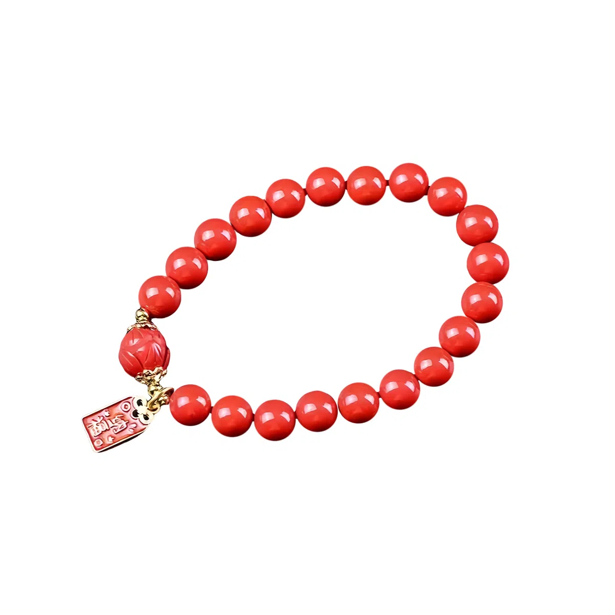 石在行 高含量红砂单圈 招财转运 平安纳财纳福 国潮复古 佛珠文玩盘玩好运 送礼 朱砂 手串 男女同款情侣款