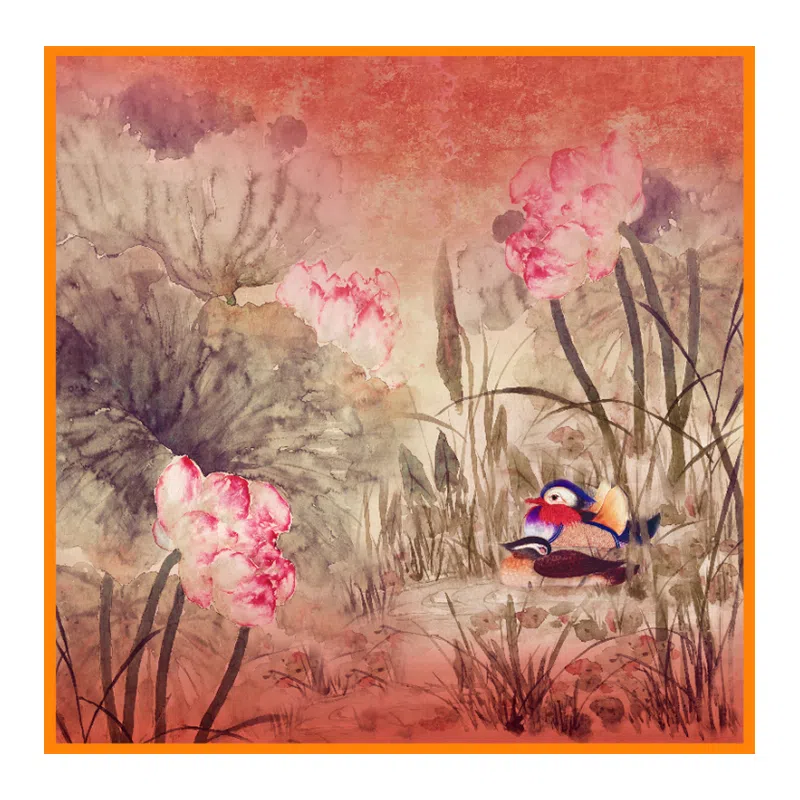 上海故事 文化花罗香云纱真丝 艺术水墨质地柔软丝滑细腻做工精致礼盒包装 桑蚕丝 丝巾 女款