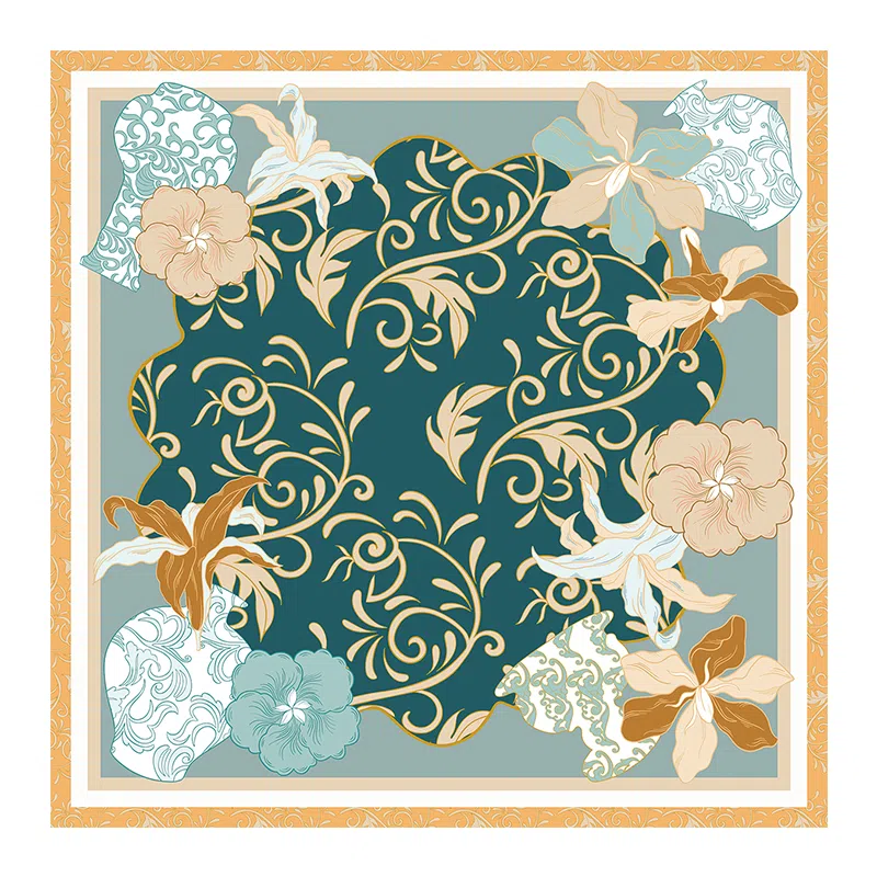 上海故事 繁华之景双面印花真丝中真丝斜纹绸顺滑抗皱亲肤柔软奢华大气 丝巾 女款