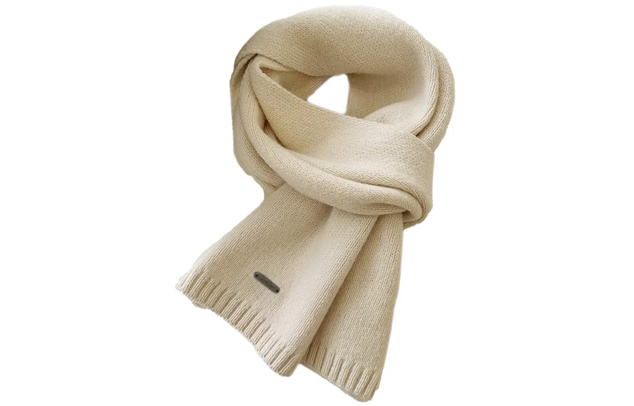 优幽兰 韩系文艺氛围感纯色针织加厚保暖女高中生秋冬季时尚百搭高级感防寒简约休闲潮流穿搭 绒线围巾 女款