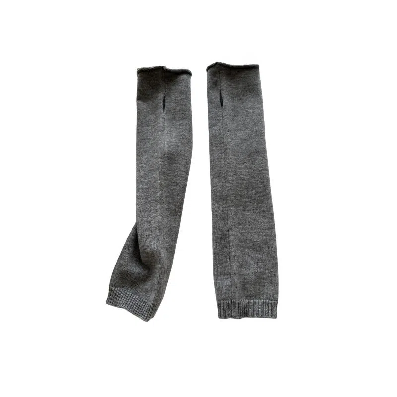 北极绒 日系针织毛线手臂套秋冬露指可触屏防寒保暖护臂纯色长款袖套 聚酯纤维 手套 女款