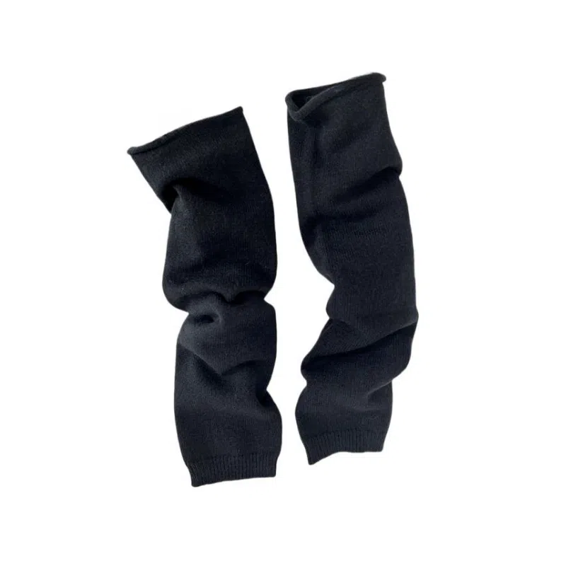 北极绒 日系针织毛线手臂套秋冬露指可触屏防寒保暖护臂纯色长款袖套 聚酯纤维 手套 女款