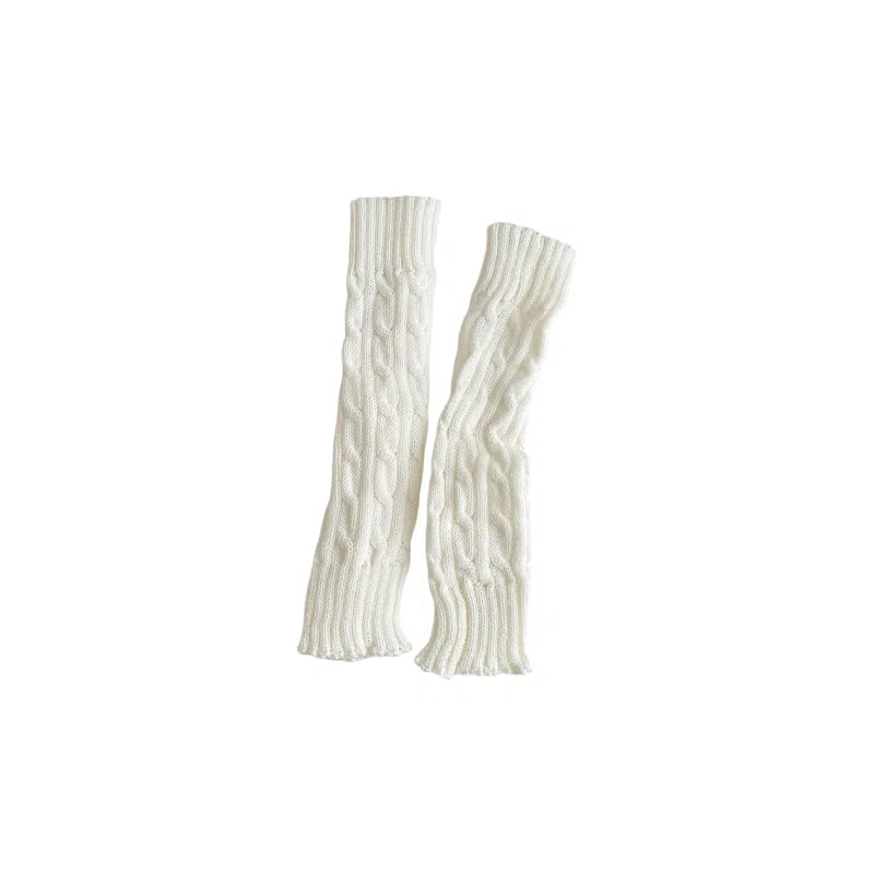 北极绒 日系半指手臂套秋冬季毛线针织触屏学生写字保暖防寒辣妹护腕袖套 聚酯纤维 手套 女款