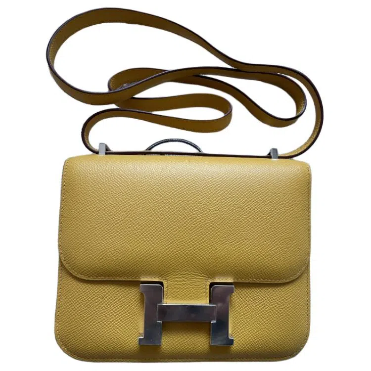 HERMES Constance 19 Epsom 9D Jaune Ambre