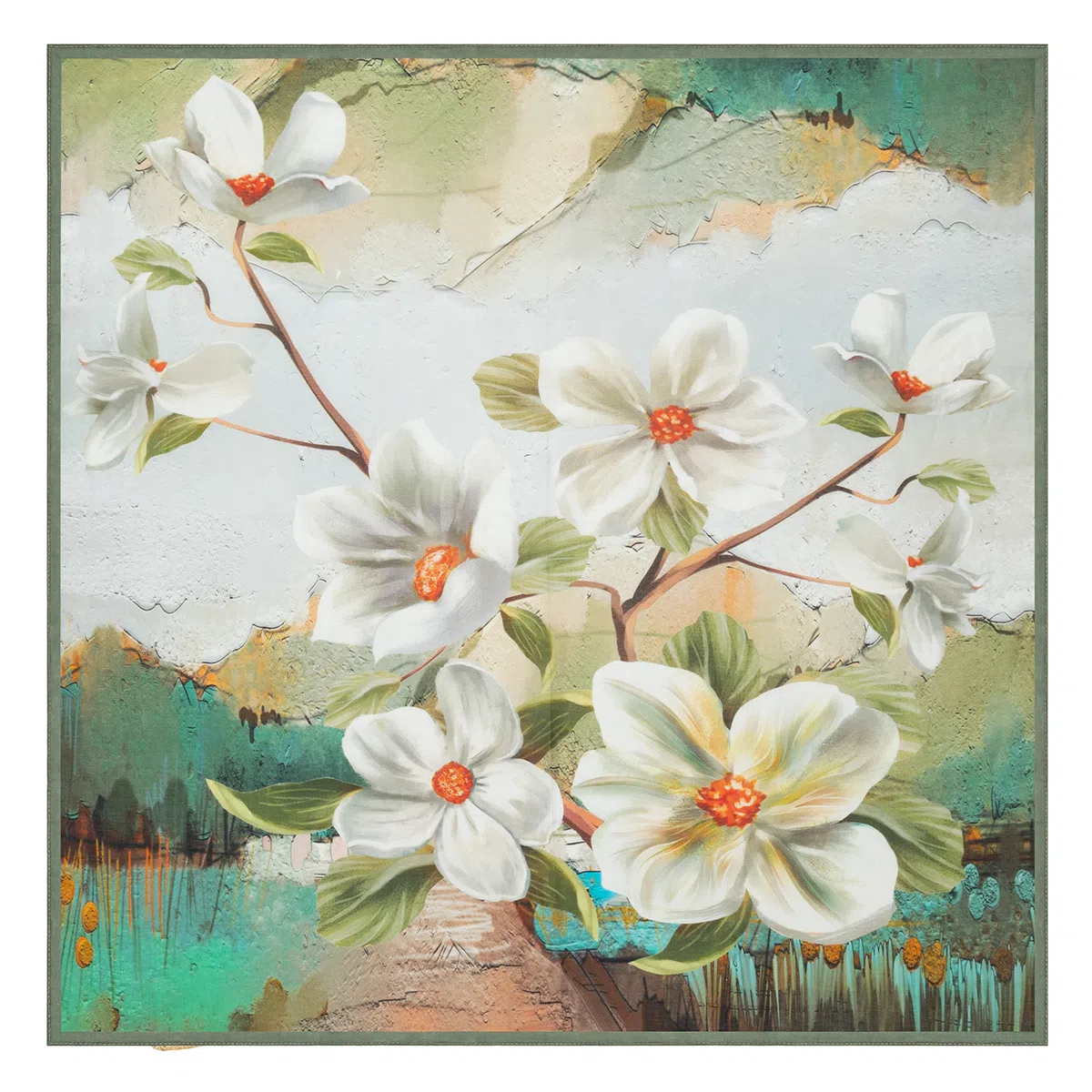 上海故事 百搭春秋时尚装饰喷绘外出 棉 桑蚕丝 绒线围巾 女款