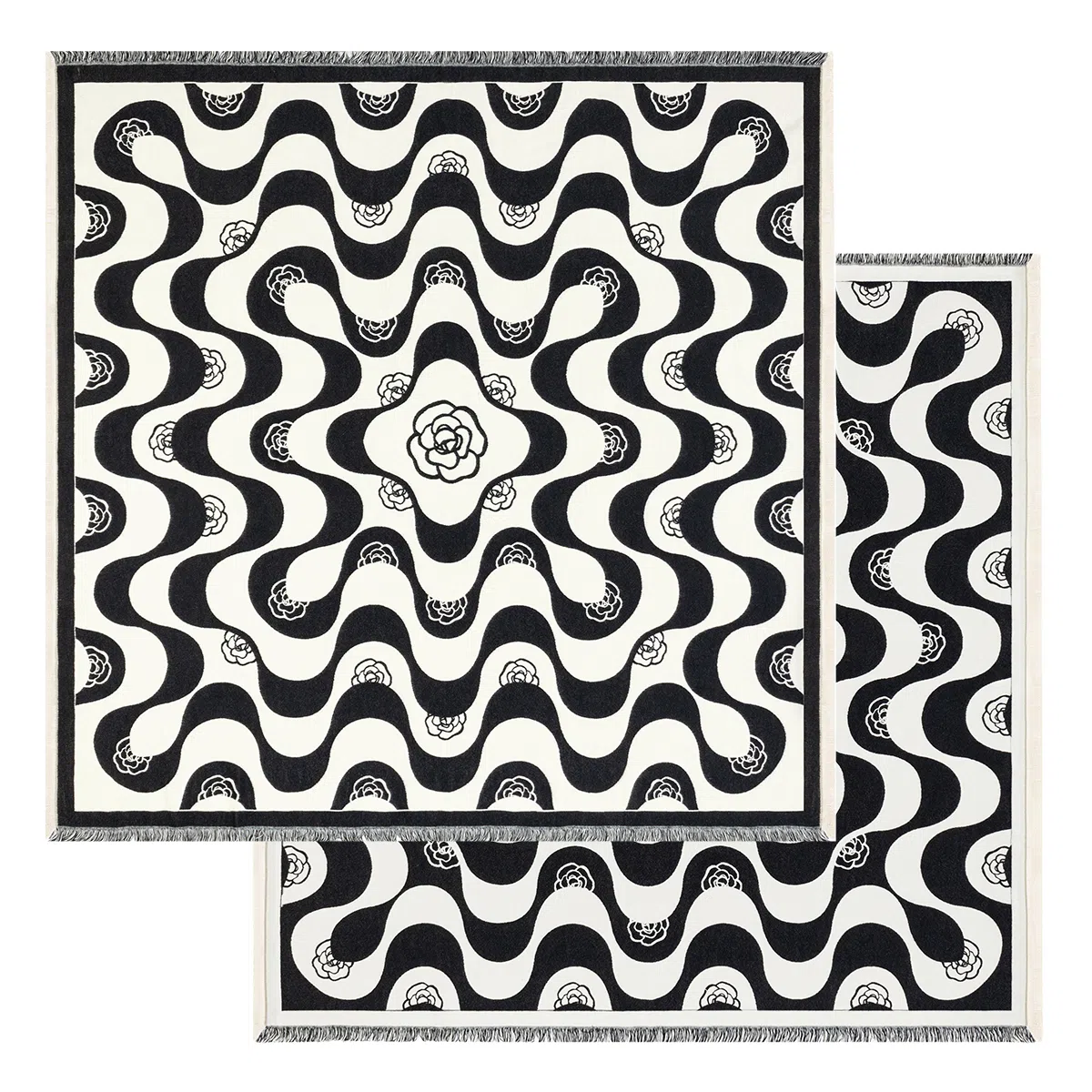 上海故事 秋冬季双面双色洋气旅游外出防寒保暖外搭提花 聚酯纤维 披肩 女款